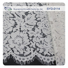 Tissu nuptiale de dentelle attaché par blanc pour épouser, tissu de dentelle de broderie fournisseur