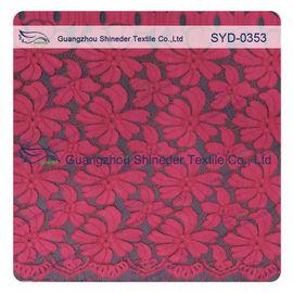 Tissu suisse de dentelle attaché par nylon rouge de robe de mariage de mode, brodé fournisseur