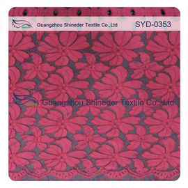 Tissu suisse de dentelle attaché par nylon rouge de robe de mariage de mode, brodé fournisseur