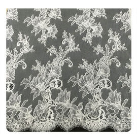 Équilibre en ivoire de dentelle de Chantilly de cil, tissu crème nuptiale de dentelle de corde fournisseur