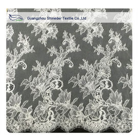 Équilibre en ivoire de dentelle de Chantilly de cil, tissu crème nuptiale de dentelle de corde fournisseur