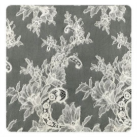 Équilibre en ivoire de dentelle de Chantilly de cil, tissu crème nuptiale de dentelle de corde fournisseur