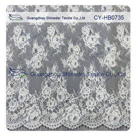 Tissu de couture d'équilibre de dentelle de cil de jacquard par la cour, coutume imprimée fournisseur