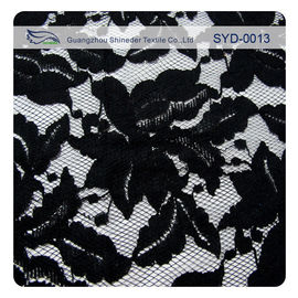 Tissu en nylon de dentelle de corde de coton vert et noir pour Madame Garment, modèle de feuille fournisseur