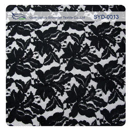 Tissu en nylon de dentelle de corde de coton vert et noir pour Madame Garment, modèle de feuille fournisseur