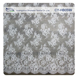Équilibre nuptiale élastique fait sur commande de dentelle de cil, tissu nuptiale blanc de dentelle fournisseur