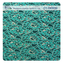 Tissu métallique vert de dentelle de guipure, dentelle en nylon de fleur de tissu de coton fournisseur