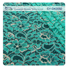 Tissu métallique vert de dentelle de guipure, dentelle en nylon de fleur de tissu de coton fournisseur