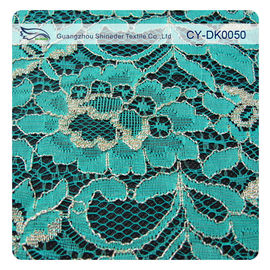 Tissu métallique vert de dentelle de guipure, dentelle en nylon de fleur de tissu de coton fournisseur