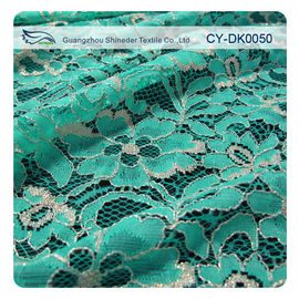 Tissu métallique vert de dentelle de guipure, dentelle en nylon de fleur de tissu de coton fournisseur