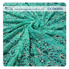 Tissu métallique vert de dentelle de guipure, dentelle en nylon de fleur de tissu de coton fournisseur