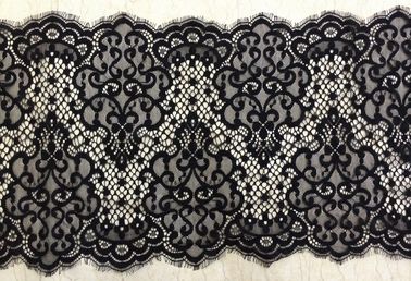 Règlage noir de dentelle de cil cranté par nylon pour le vêtement décoratif fournisseur