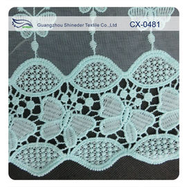 Tissu de dentelle de broderie d'organza de papillon, teinture qui respecte l'environnement/teinture normale fournisseur