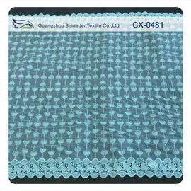 Tissu de dentelle de broderie d'organza de papillon, teinture qui respecte l'environnement/teinture normale fournisseur