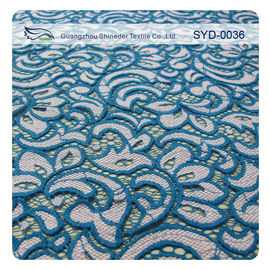 Tissu en nylon de dentelle de double coton de couleur pour le tissu à la maison de dentelle de textile/cil fournisseur