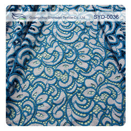 Tissu en nylon de dentelle de double coton de couleur pour le tissu à la maison de dentelle de textile/cil fournisseur