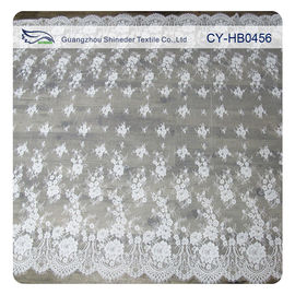 Coutume florale en nylon ene ivoire de tissu de dentelle de Chantilly Embroideried imprimée fournisseur