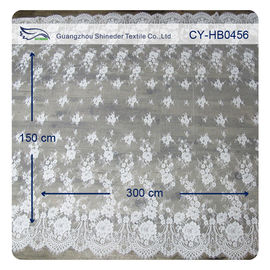 Coutume florale en nylon ene ivoire de tissu de dentelle de Chantilly Embroideried imprimée fournisseur