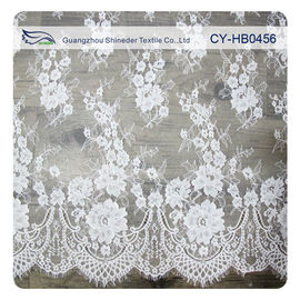 Coutume florale en nylon ene ivoire de tissu de dentelle de Chantilly Embroideried imprimée fournisseur