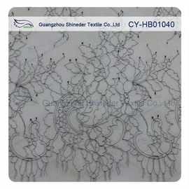 Dentelle nuptiale florale avec du charme molle mince de Chantilly, dentelle en nylon de robe de mariage de feston fournisseur