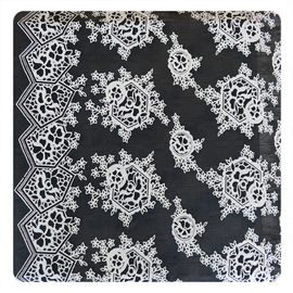 Beau tissu floral noir de dentelle de coton de polyester, tissu suisse de dentelle de mode fournisseur